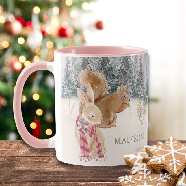Taza Nombre de los bosques de las ardillas acuarelas de (Subido por el creador)