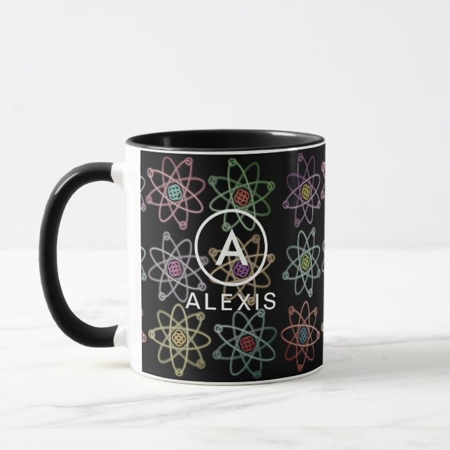 Taza Nombre de monograma Ciencia de la estructura atómi (Izquierda)
