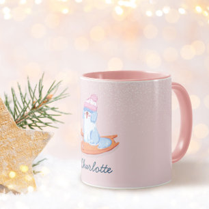 Taza Nombre de Old English Sheepdog femenino Invierno