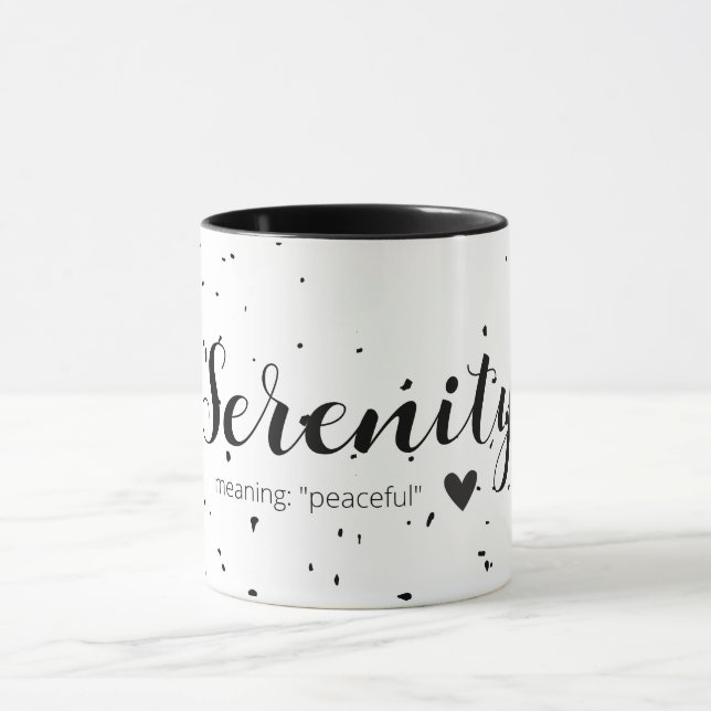 Taza Nombre de serenidad significa blanco negro moderad (Centro)