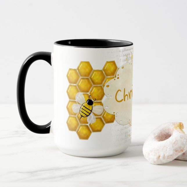 Taza NOMBRE DE Wimsey 3D de Honey Comb (Con donut)