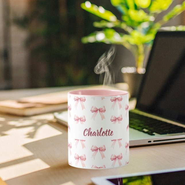 Taza Nombre del arco rosado (Subido por el creador)