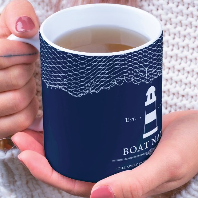 Taza Nombre del barco del faro personalizado azul de la (Subido por el creador)