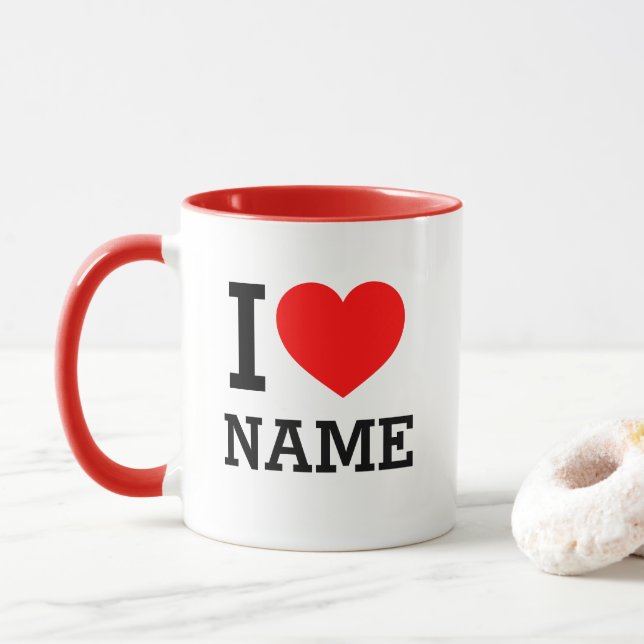 Taza Nombre del corazón (Con donut)