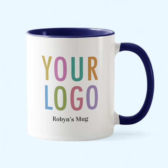 Taza Nombre del empleado del logotipo comercial de la M (MISOOK Navy Blue Two Tone Mug with Logo)