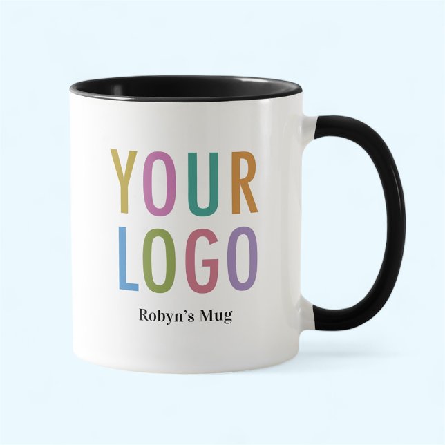 Taza Nombre del empleado Logotipo de Personalizado Mug  (MISOOK 11 oz Black Two Tone Mug with Logo)