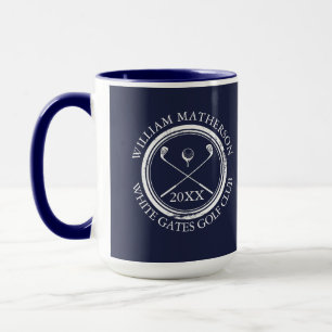 Taza Nombre del golfista y del club Fecha Azul marino