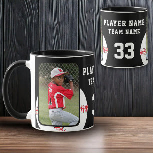 Taza Nombre del jugador de béisbol Número Equipo 2 Foto