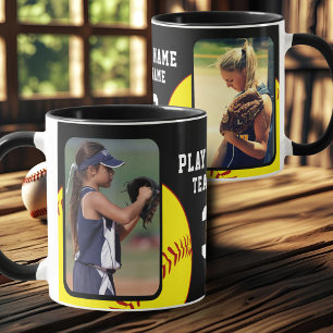 Taza Nombre del jugador de sóftbol Número Equipo 2 Foto