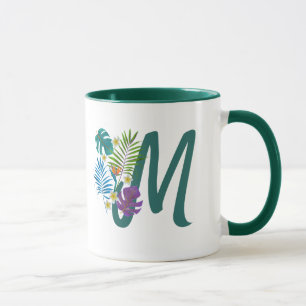 Taza Nombre del monograma del paraíso tropical