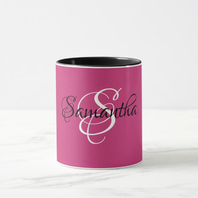 Taza Nombre del monograma Secuencia de comandos inicial (Centro)