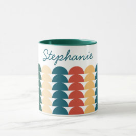 Taza Nombre del patrón de forma geométrica de medio cír