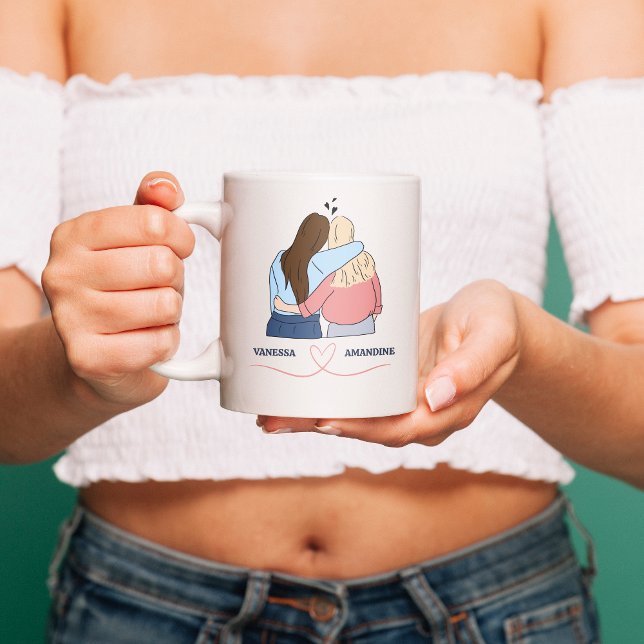 Taza Nombre del Personalizable BFF: Me haces sonreír el (Subido por el creador)