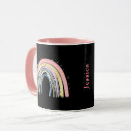 Taza Nombre del Personalizable de arcoiris de moda para