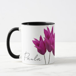 Taza Nombre del personalizable Paula bonito tulipanes r