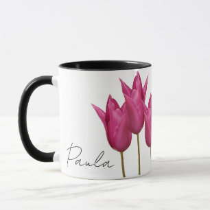Taza Nombre del personalizable Paula bonito tulipanes r