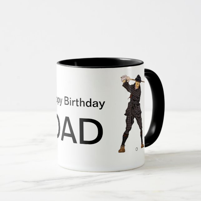 Taza Nombre del personalizable Vintage look Golfer Golf (Anverso derecho)