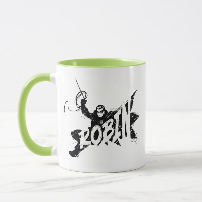 Taza Nombre del pincel de lápiz Robin (Izquierda)