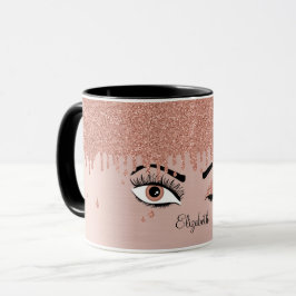 Taza Nombre del Purpurina de goteo de las pestañas de o