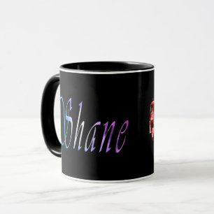 Taza Nombre Del Shane Con Motor De Fuego, 