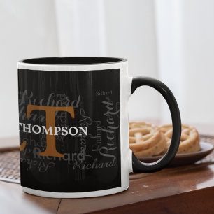 Taza Nombre e inicio personalizados tipografía personal