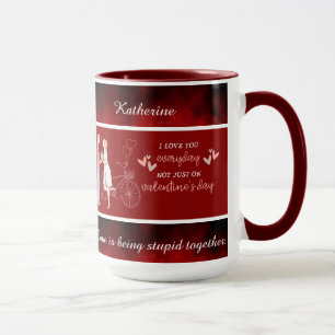 Taza Nombre editable y foto adorable Día de San Valentí