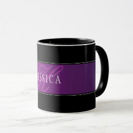Taza Nombre elegante y comienzo/s monogramado
