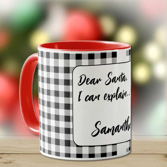 Taza Nombre, Estimado Combo Santa Buffalo Check 11oz (Subido por el creador)