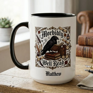 Taza Nombre gótico cuervo de Dark Academia