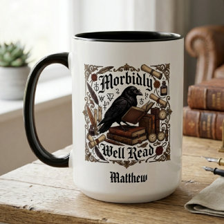 Taza Nombre gótico cuervo de Dark Academia