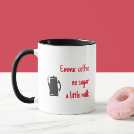 Taza Nombre gracioso e instrucciones para el café