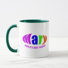 Taza Nombre "Mary" colorido personalizado, magenta