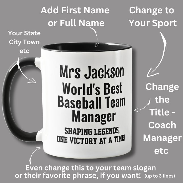 Taza Nombre, Mejor Director del Equipo de Béisbol del M (Subido por el creador)