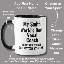 Taza Nombre, mejor entrenador de canto vocal del mundo