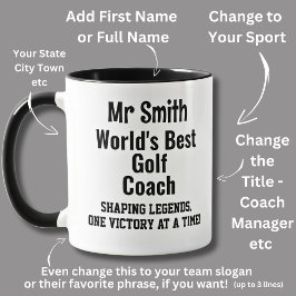 Taza Nombre, mejor entrenador de golf del mundo