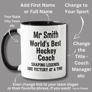 Taza Nombre, mejor entrenador de hockey del mundo