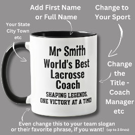 Taza Nombre, mejor entrenador de Lacrosse del mundo