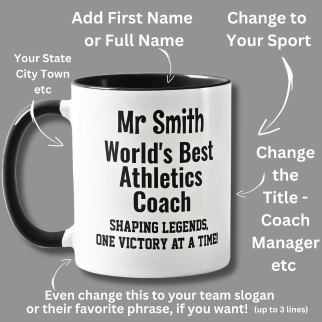 Taza Nombre, mejor entrenador de pista y campo de atlet (Subido por el creador)