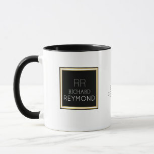 Taza Nombre moderno minimalista e iniciales en elegante