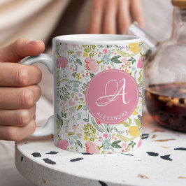Taza Nombre monograma elegante elegante chica lindo pat
