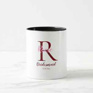 Taza nombre monograma simple personalizado dama de hono
