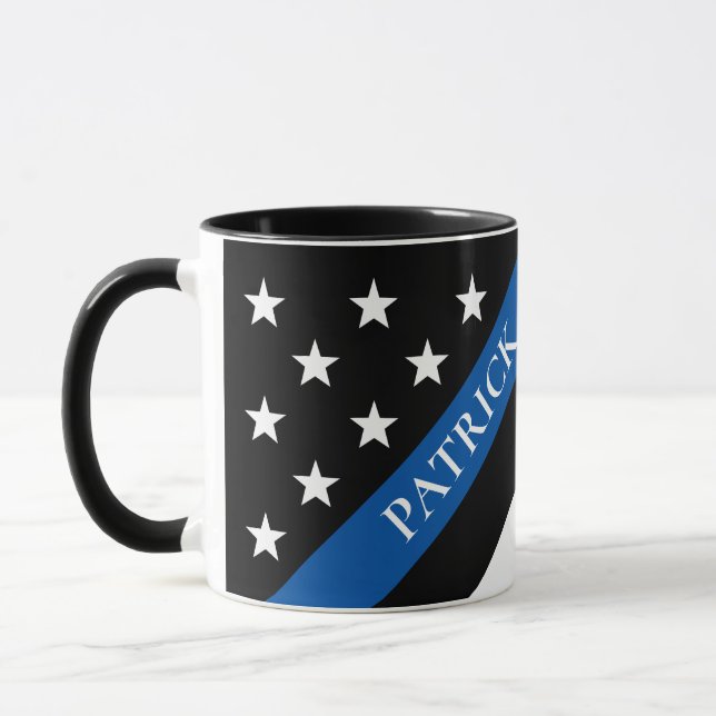 Taza Nombre monogramado de la bandera delgada de la lín (Izquierda)