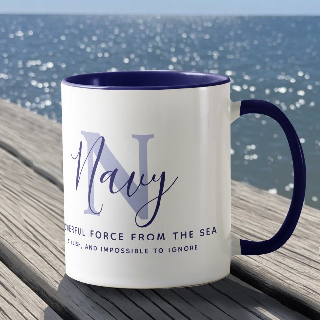 Taza Nombre Navy significado y texto azul monograma (Subido por el creador)