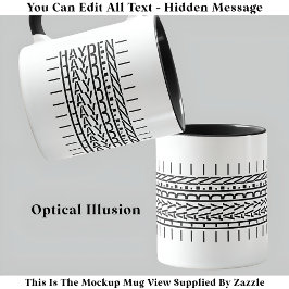 Taza Nombre negro Mensaje oculto Trendy Mug 121B Modern