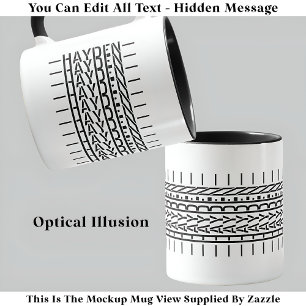 Taza Nombre negro Mensaje oculto Trendy Mug 121B Modern
