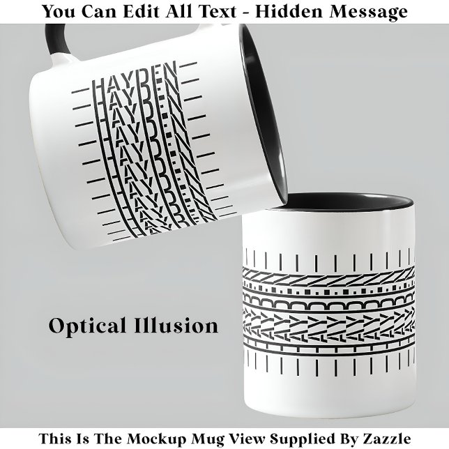 Taza Nombre negro Mensaje oculto Trendy Mug 121B Modern (Subido por el creador)