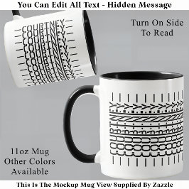 Taza Nombre negro Mensaje oculto Trendy Mug 121B Modern