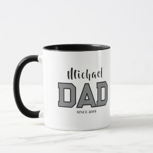 Taza Nombre Papá Desde Año Tipografía Simple Padre 