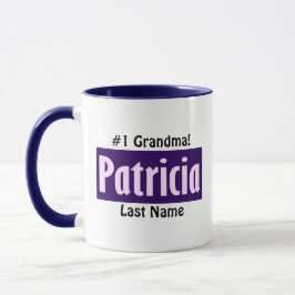 Taza Nombre "Patricia", rosado, morado, negro personali