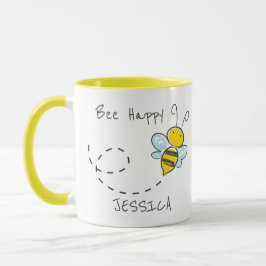 Taza Nombre Personalizado | Abeja Feliz